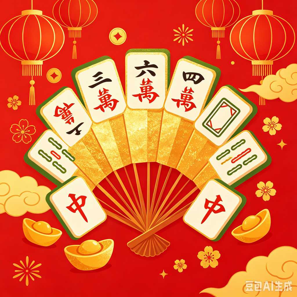 mahjong set with dice and chips